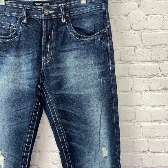 Modern Culture Men's Slim Straight Blue Jeans. Size: 34 x 30 - Picture 3 of 10